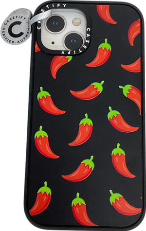 casetify Black Red Chili Pepper Phone Case, Iphone 13 One Size