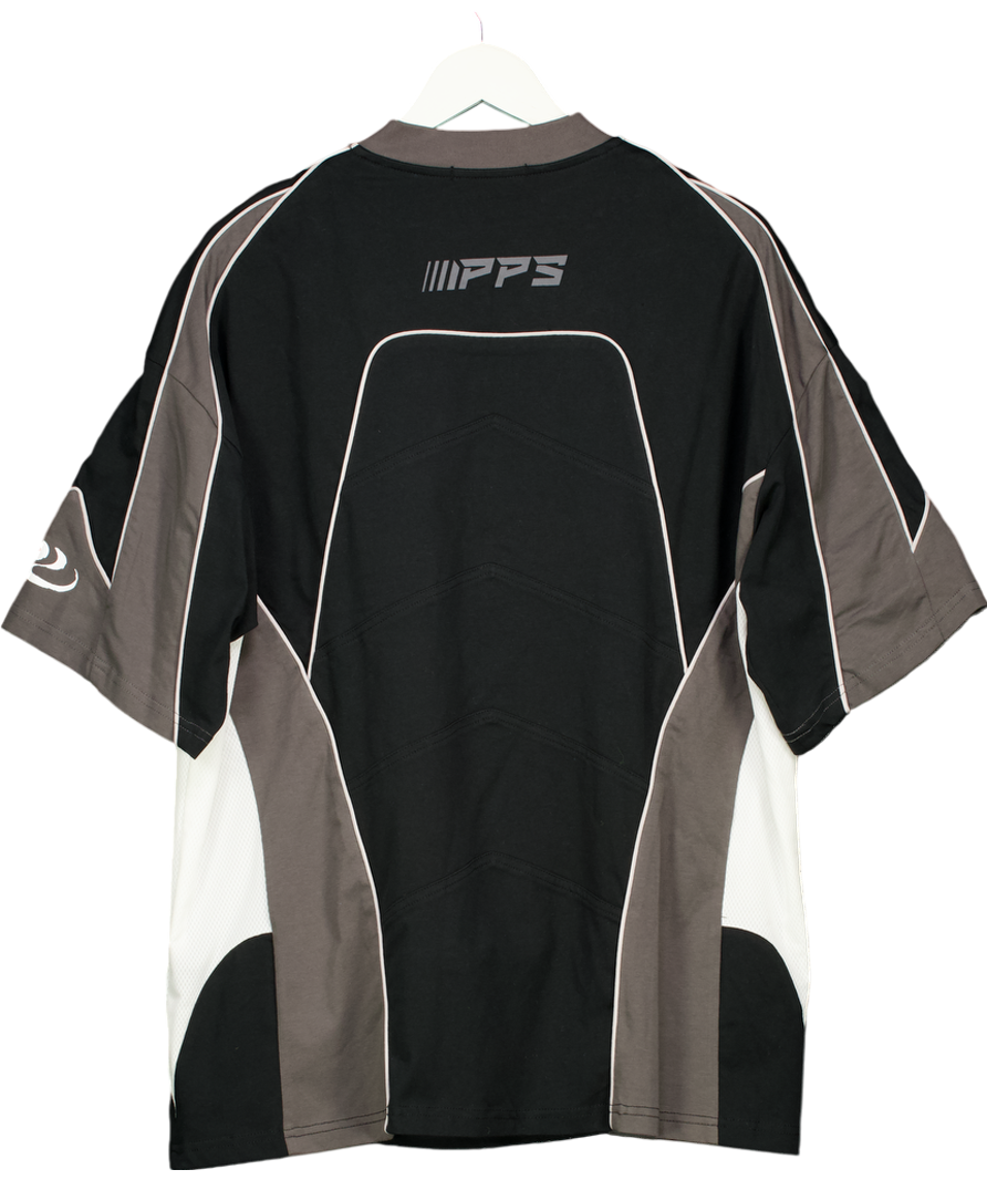 PersonSoul Black Split Sleeve Racing T-shirt UK L