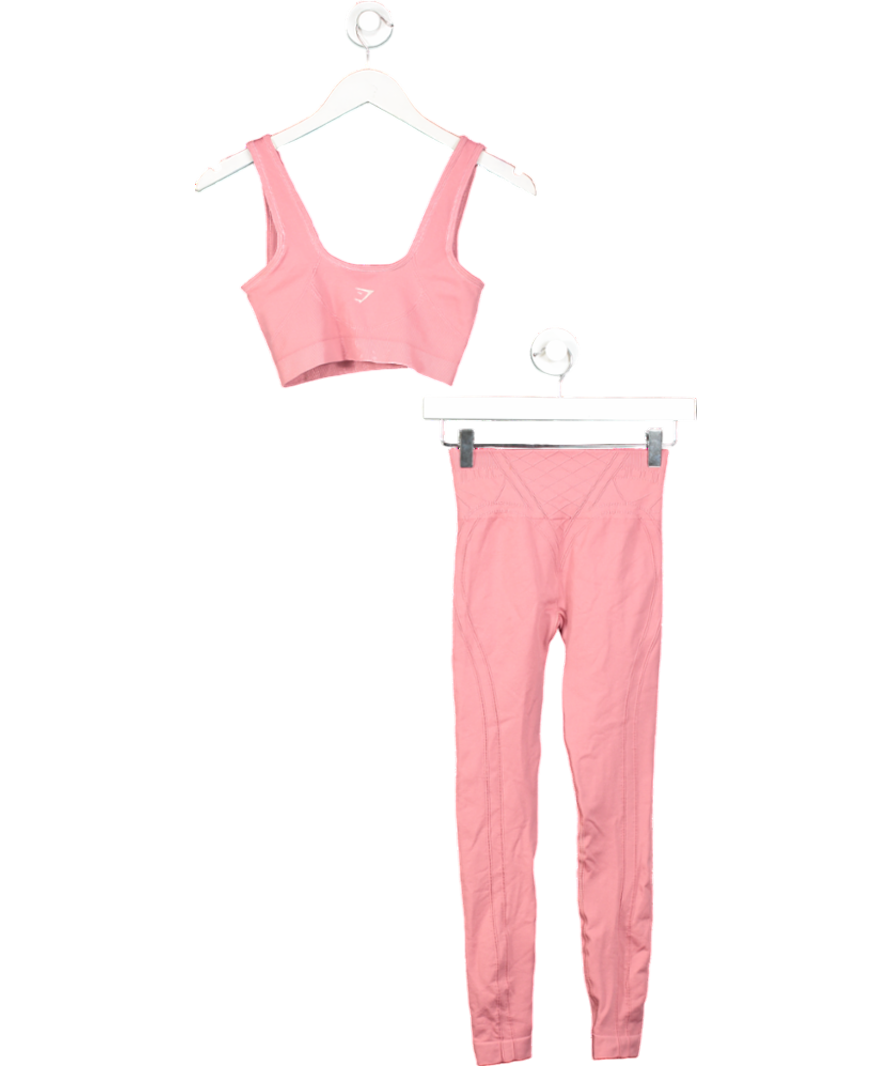 gymshark Pink 2-piece Crop Top And Activewear Leggings UK XS/S
