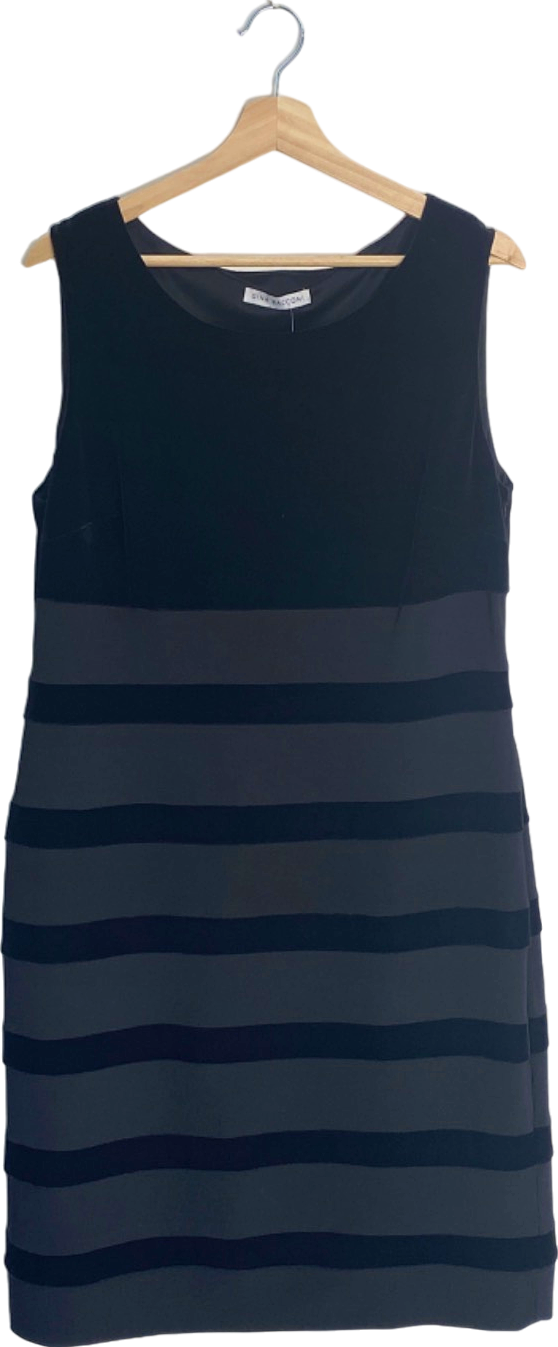 Gina Bacconi Black Velvet Sleeveless Shift Dress UK 18