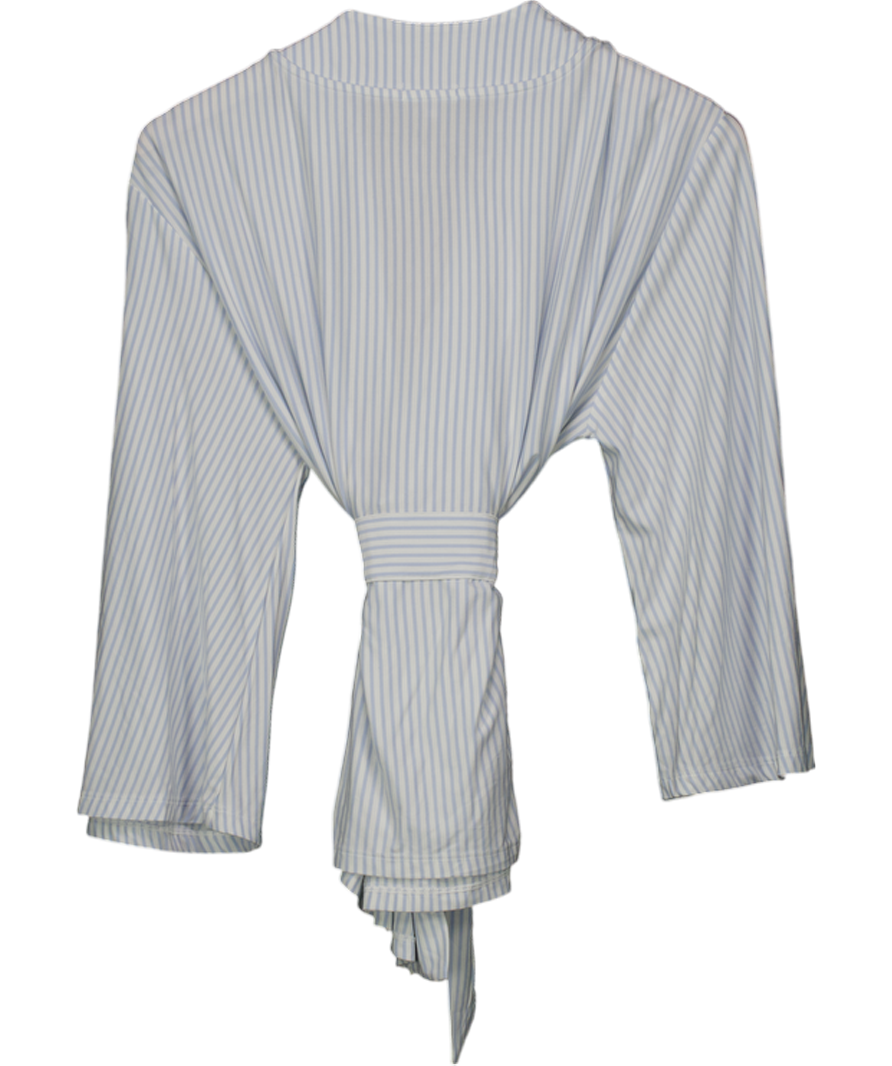 LAKE SLEEPWEAR Blue Dream Modal Short Kimono Wrap Top UK M