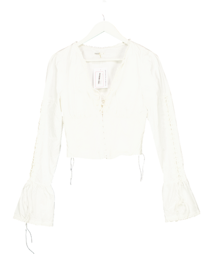 House of CB Anissa White Lace Up Top UK S