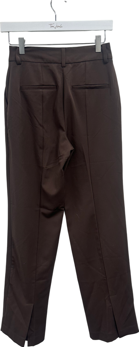 NA-KD Brown Tailored Mid Waist Suit Pants UK 8