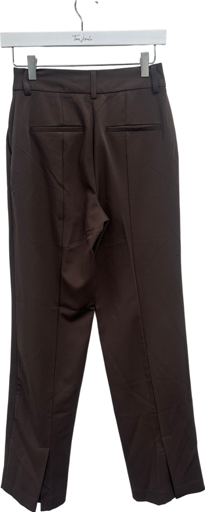 NA-KD Brown Tailored Mid Waist Suit Pants UK 8