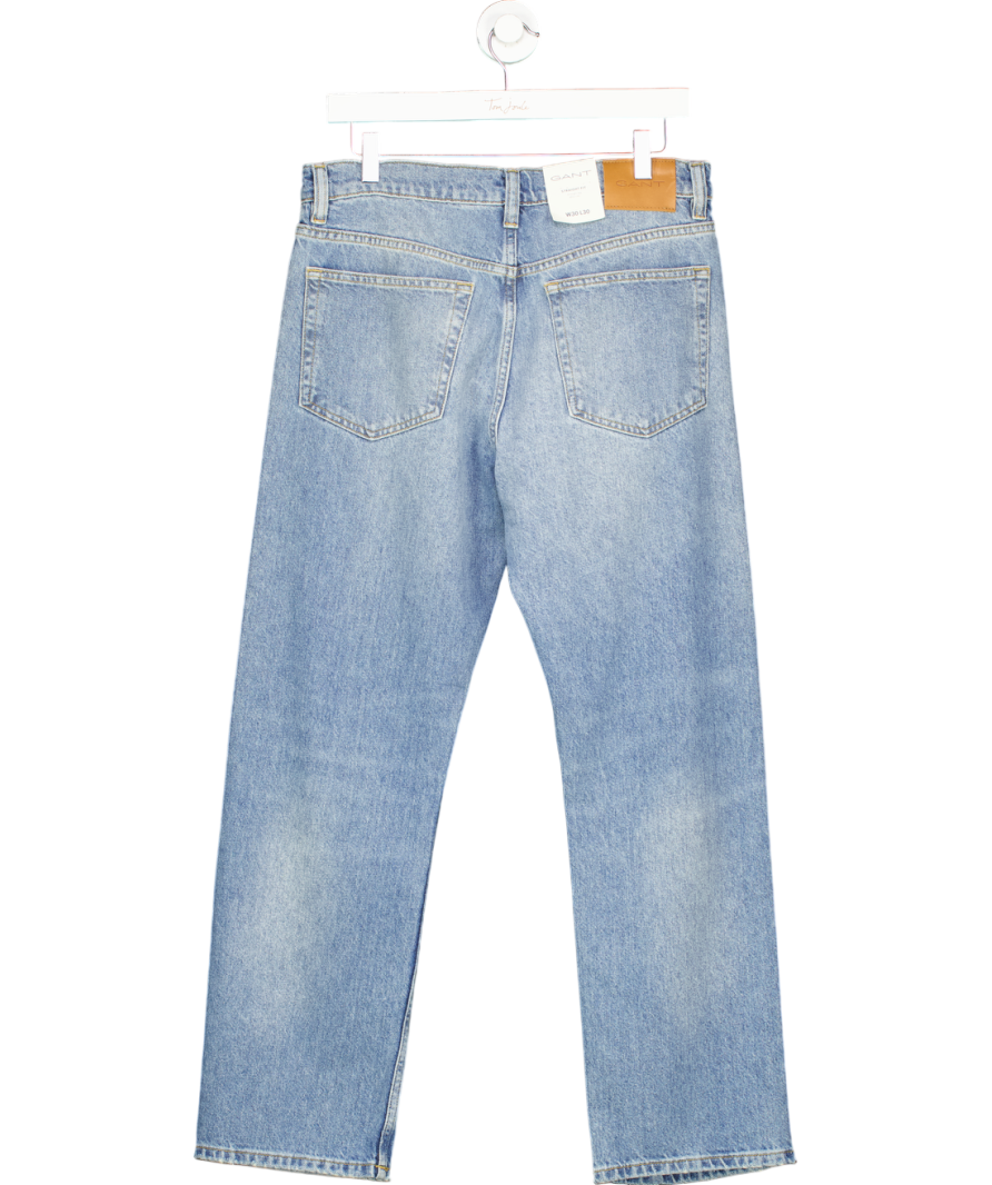 GANT Blue Straight Fit Mid Rise Jeans W30