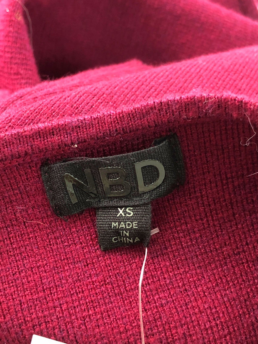 NBD Burgundy Open Back Sweater UK XS