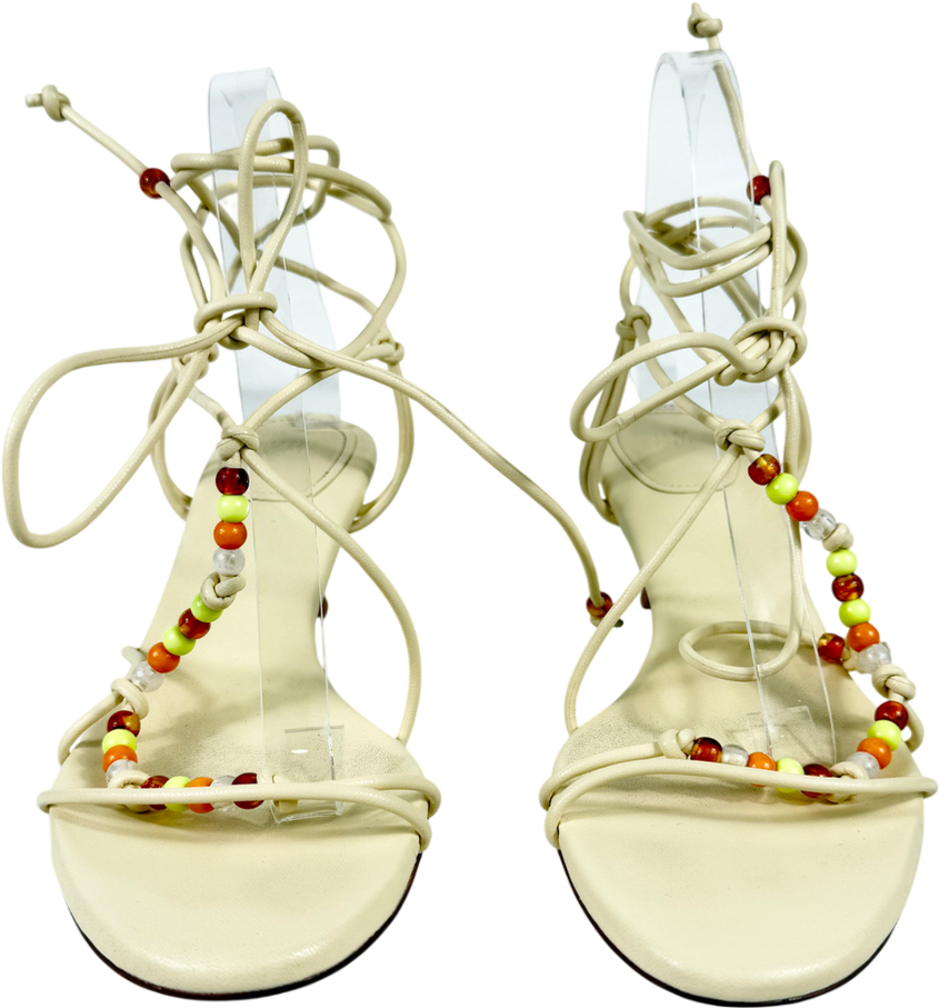 H&M Yellow Kitten-heeled Strappy Sandals UK 5 EU 38
