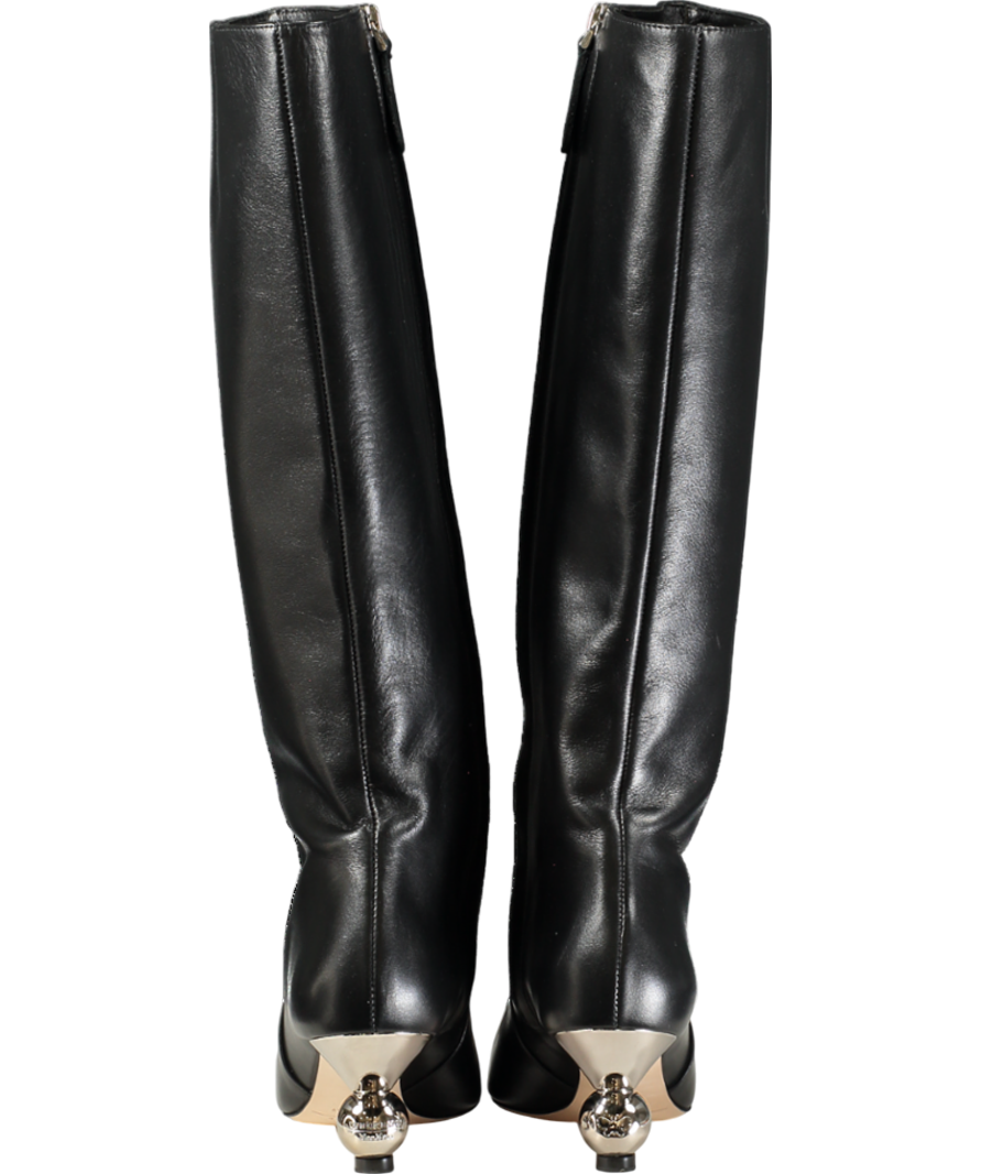 Max Mara Weekend Black Smooth Leather Boots UK 3 EU 36 👠