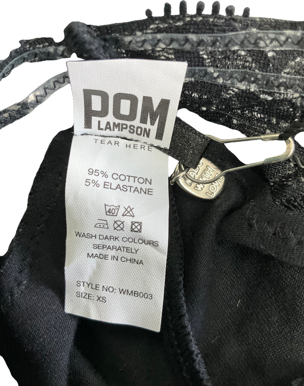 Pom Lampson Black Cotton Lace Trimmed Boxers UK XS