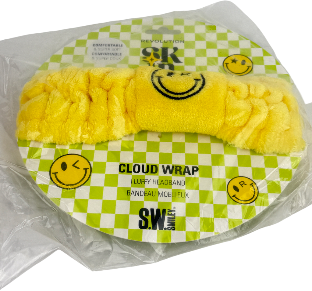 Revolution Yellow S.w.smiley Cloud Wrap Fluffy Skincare Headband