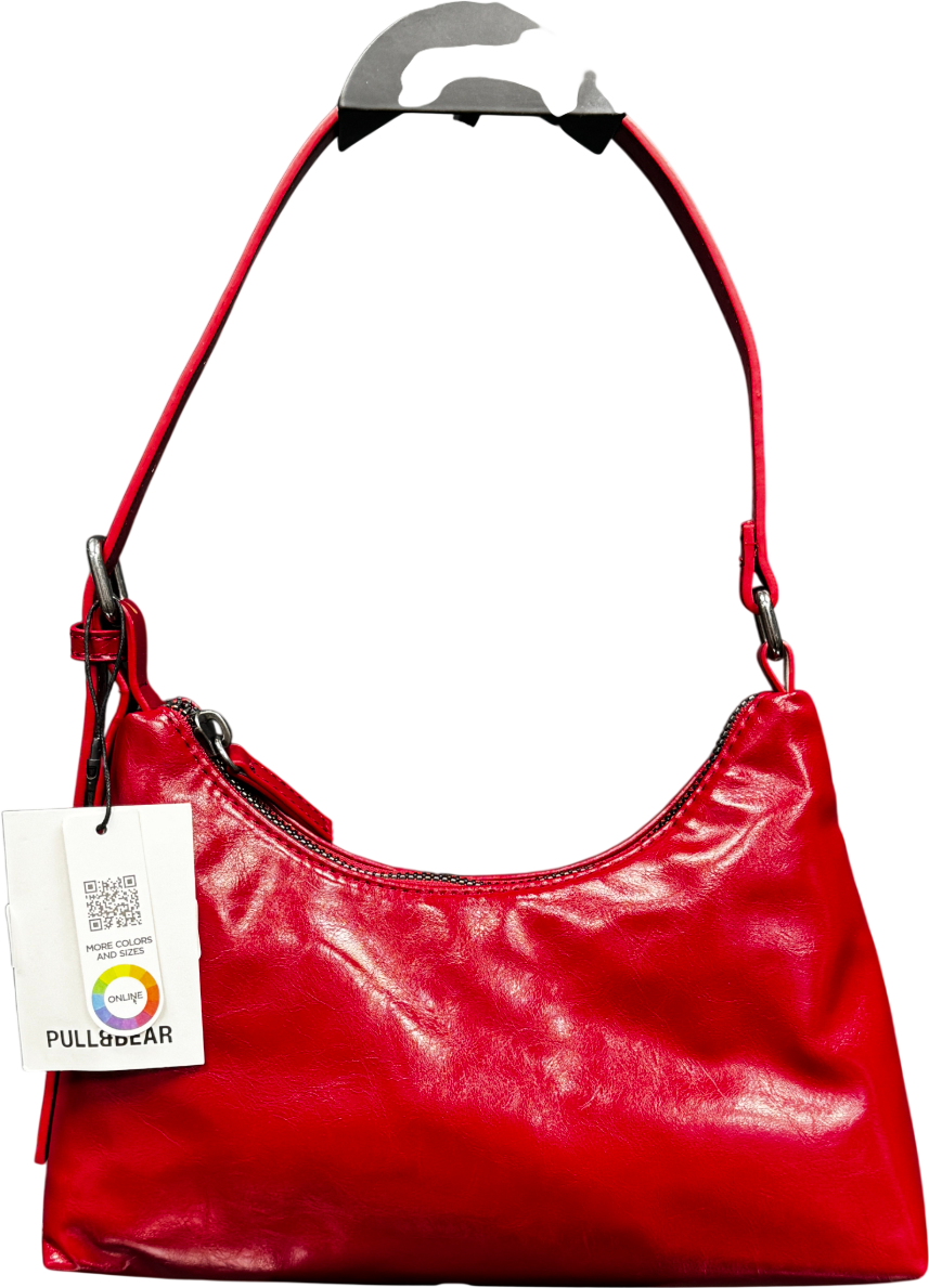 Pull&Bear Dark Red Faux Leather Shoulder Bag