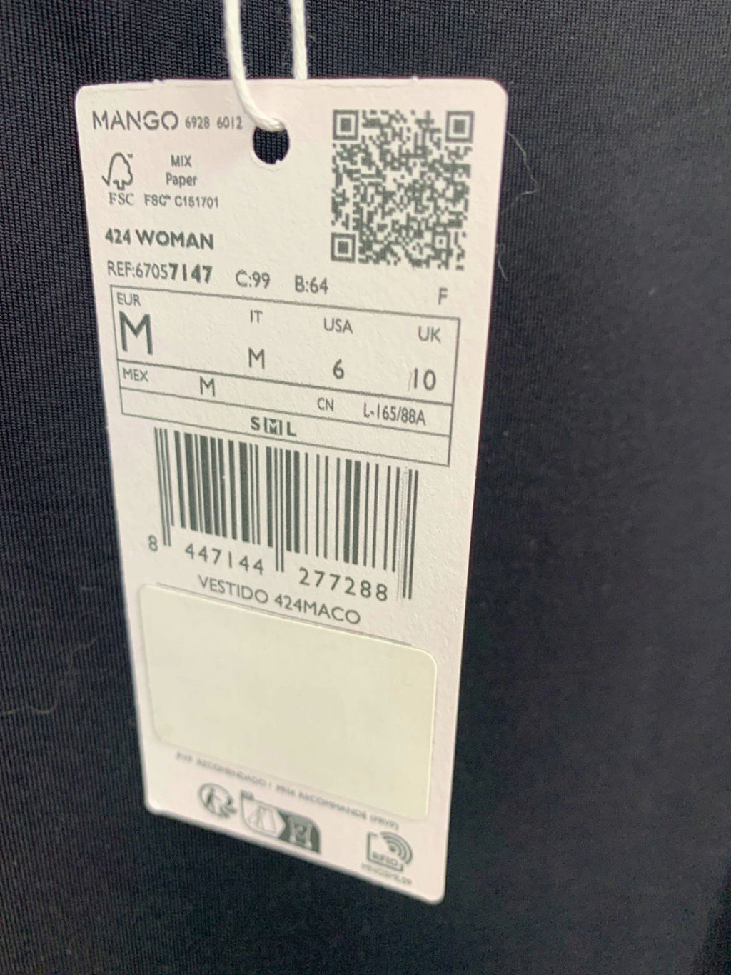 Mango Black Strappy Midi Dress UK M