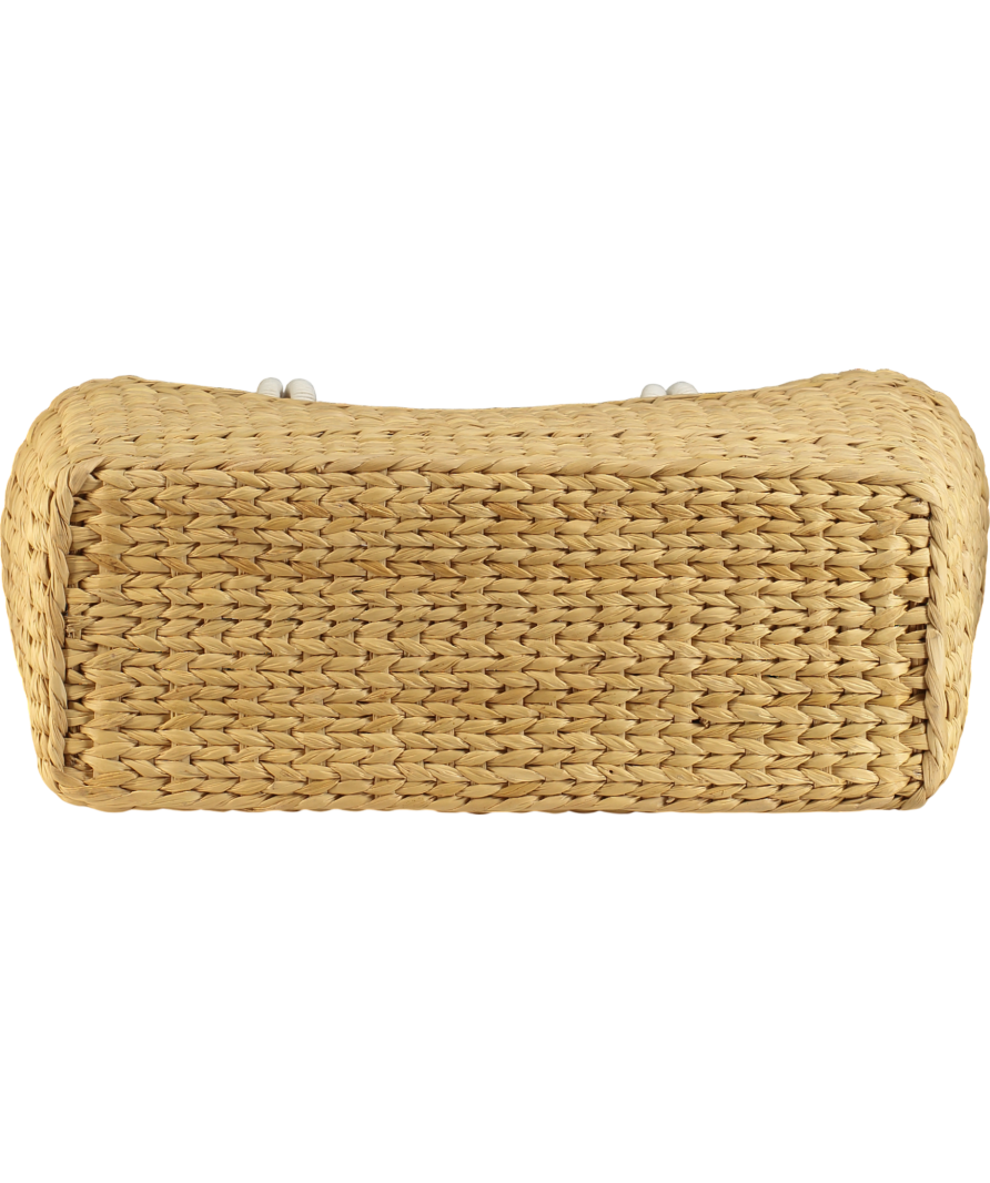 The White Company Beige Large Straw Basket Bag