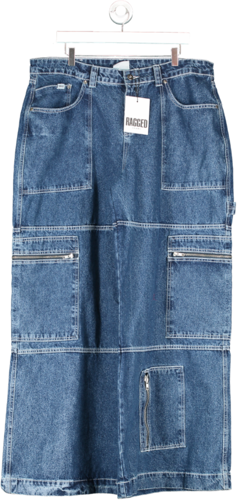 The Ragged Priest Blue Wide Leg Clacker Jeans W36