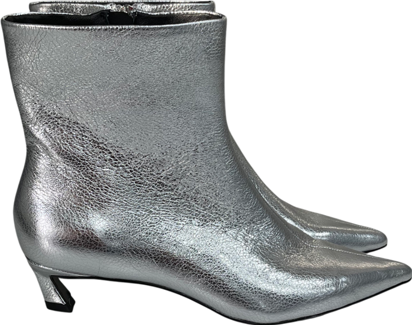 Mint Velvet Metallic Crackle Ankle Boots UK 7 EU 40 👠