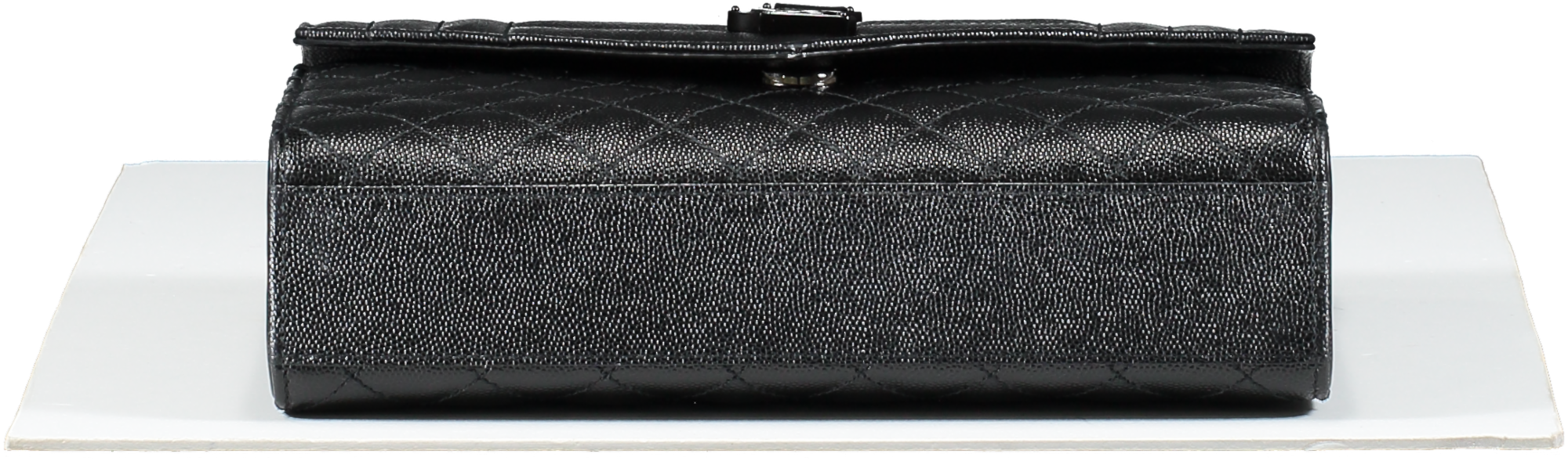 Saint Laurent Black Envelope Small Quilted Textured-leather Shoulder Bag