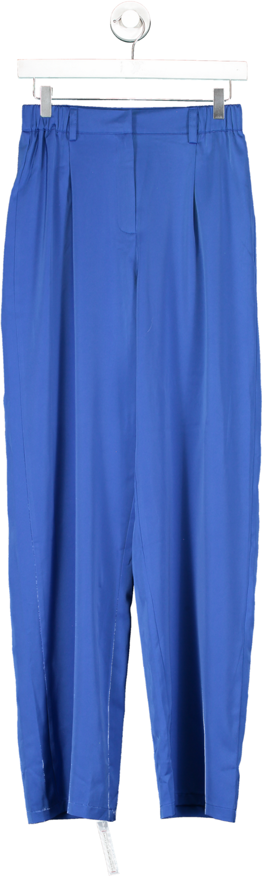 boohoo Blue Satin Full Length Trousers UK 8