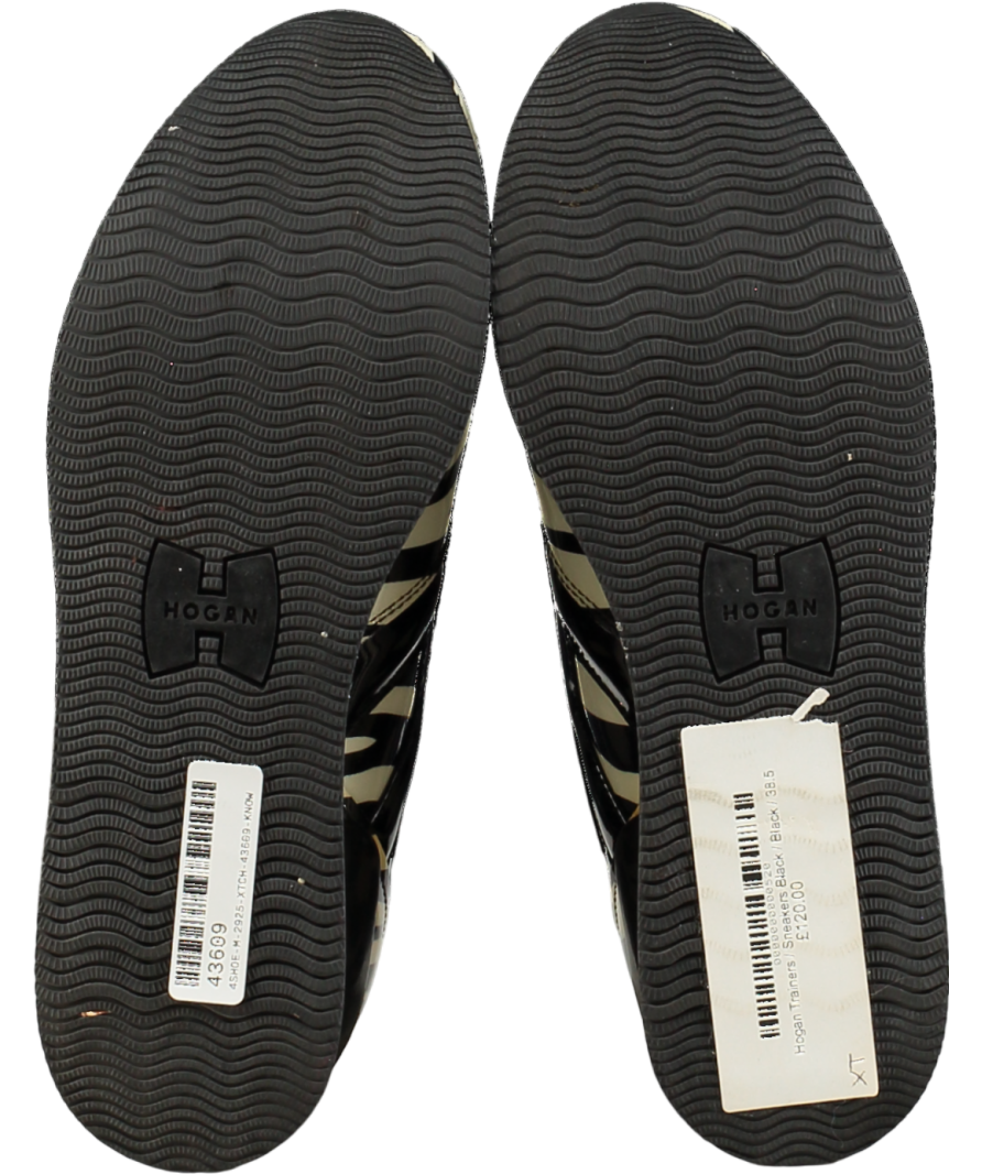 HOGAN Black & White Zebra Patent platform Trainers UK 5 EU 38 👠