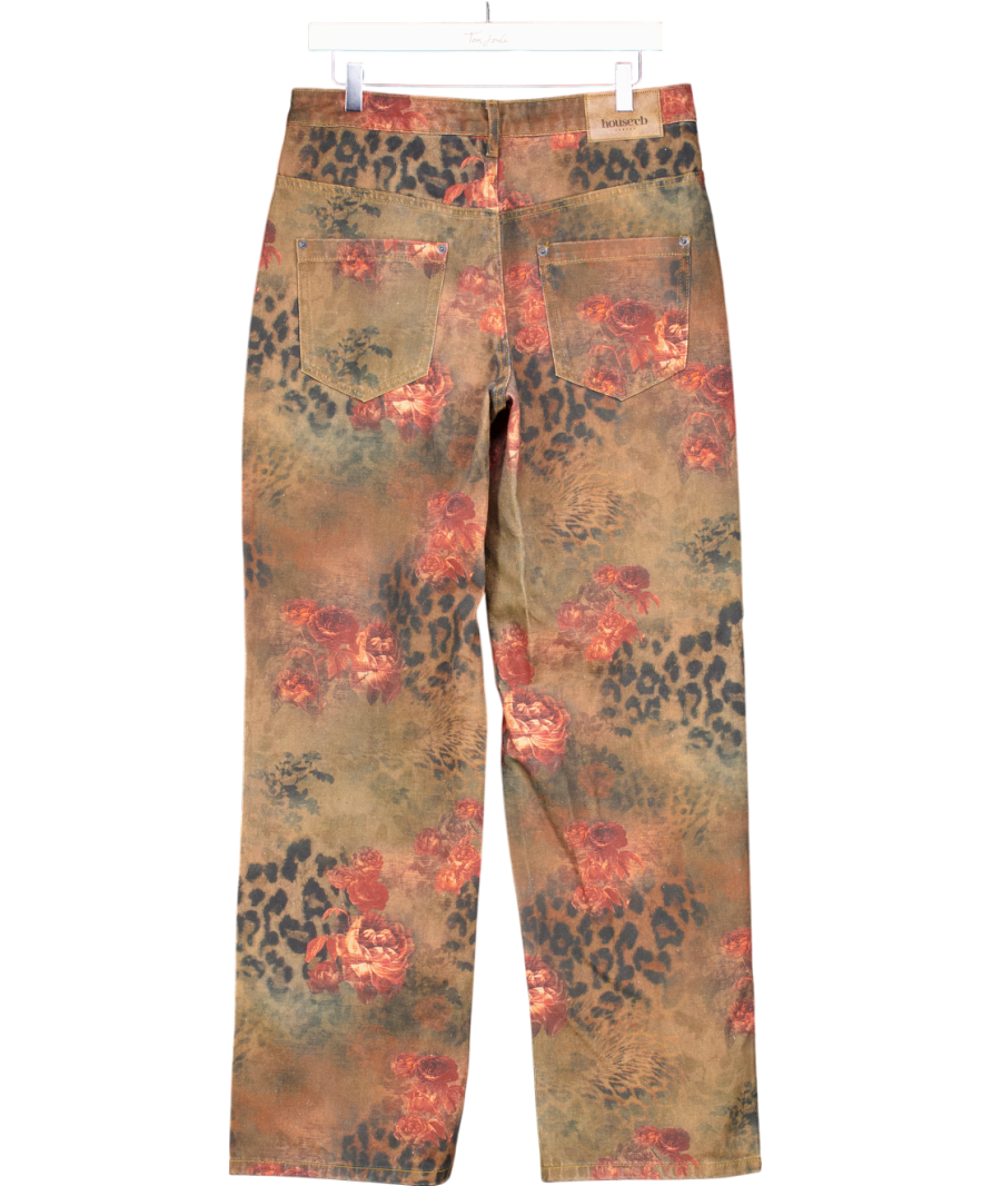 House of CB Brown Samia Floral Printed Jeans UK S
