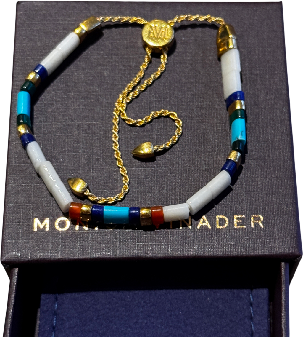 Monica Vinader Delphi Jasper Gemstone Bracelet, Yellow Gold