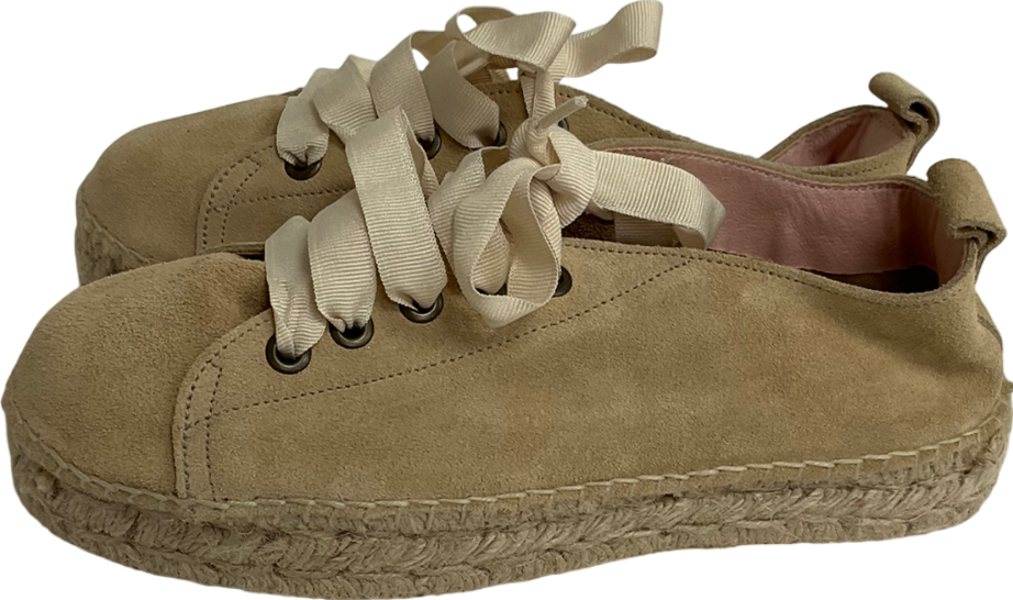 Manebi Beige Lexi Suede Espadrille No Size