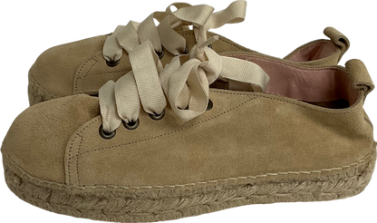 Manebi Beige Lexi Suede Espadrille No Size