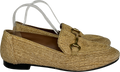 Uterque Beige Raffia Snaffle Loafers UK 8 EU 41 👠