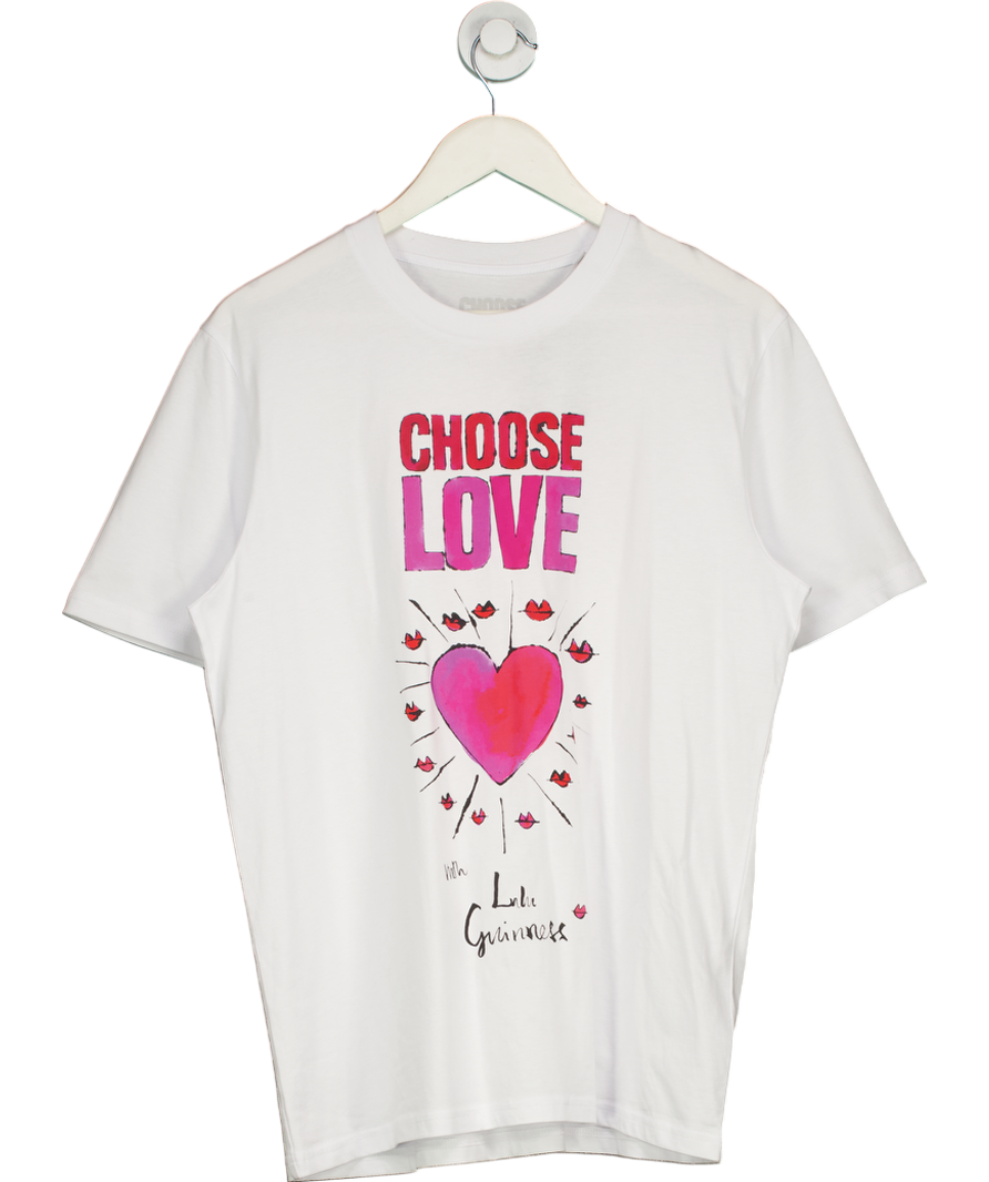 lulu guinness White Choose Love Slogan T Shirt UK M