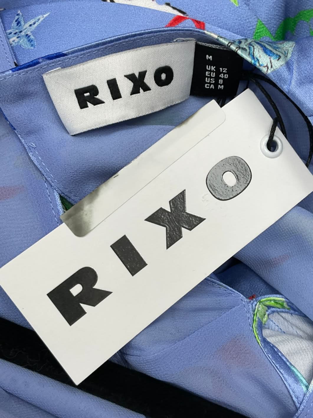 Rixo Blue Cut-out Zora maxi Dress UK 12