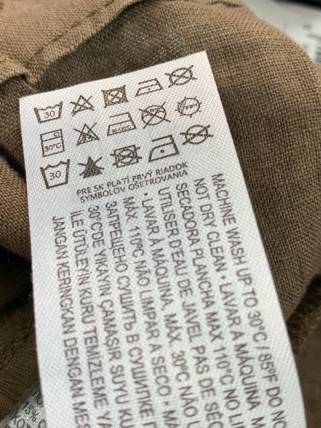 Mango Brown Linen Trousers UK L