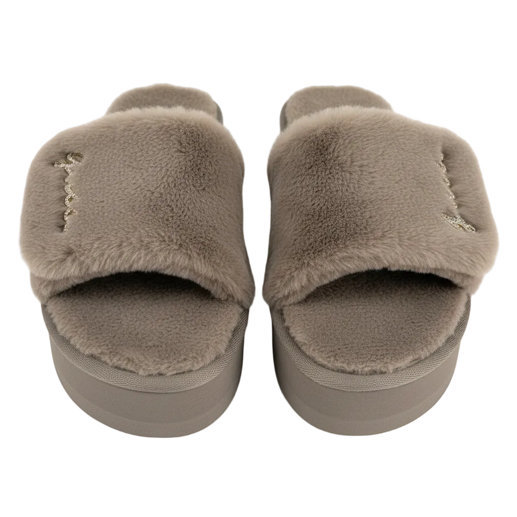 Guess Brown Faux Fur Sandal UK 6 EU 39
