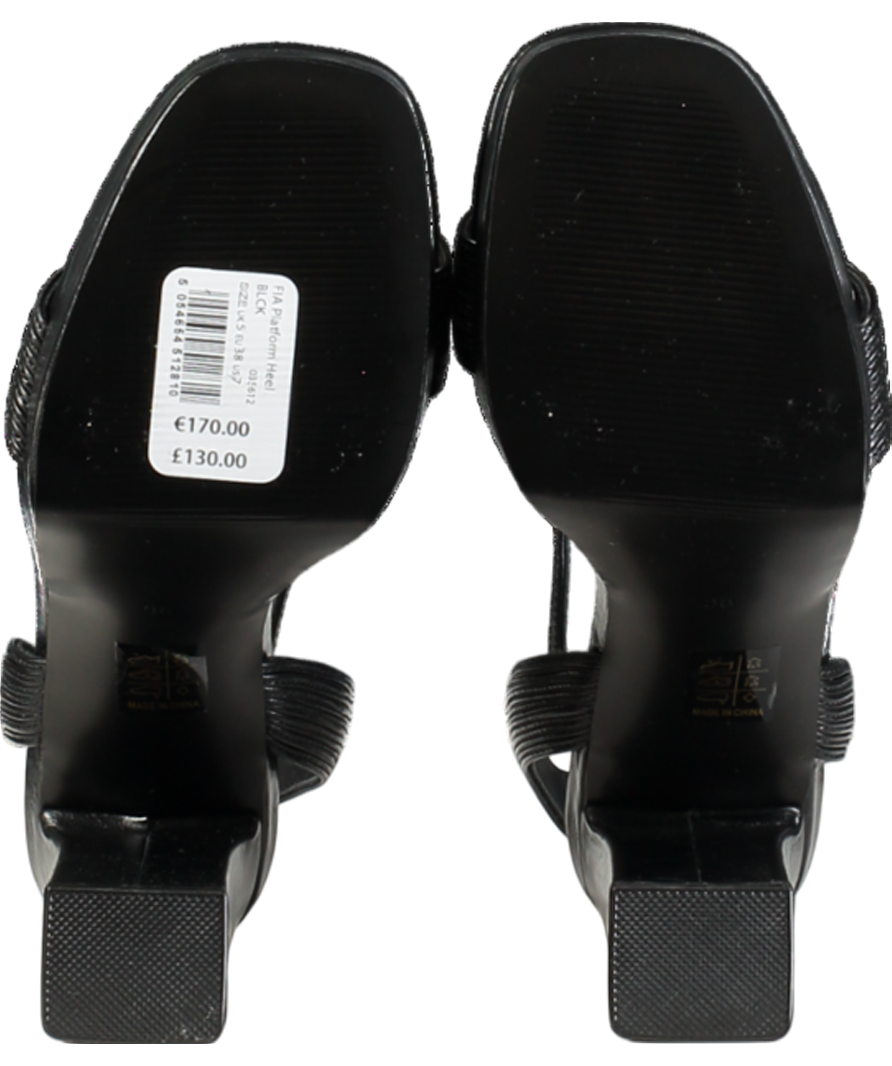 Mint Velvet Fia Black Strappy Platform Heels UK 5 EU 38 👠