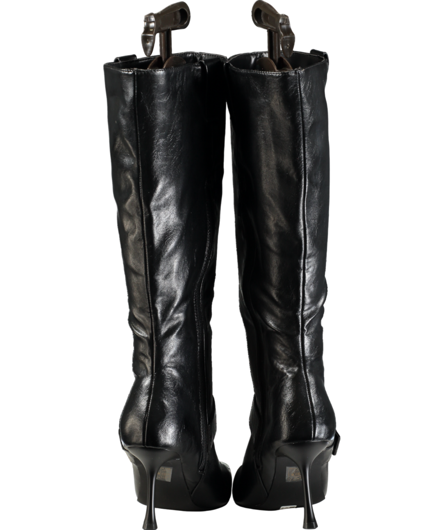 schuh Darbie Buckle Point Knee In Black UK 8 EU 41 👠