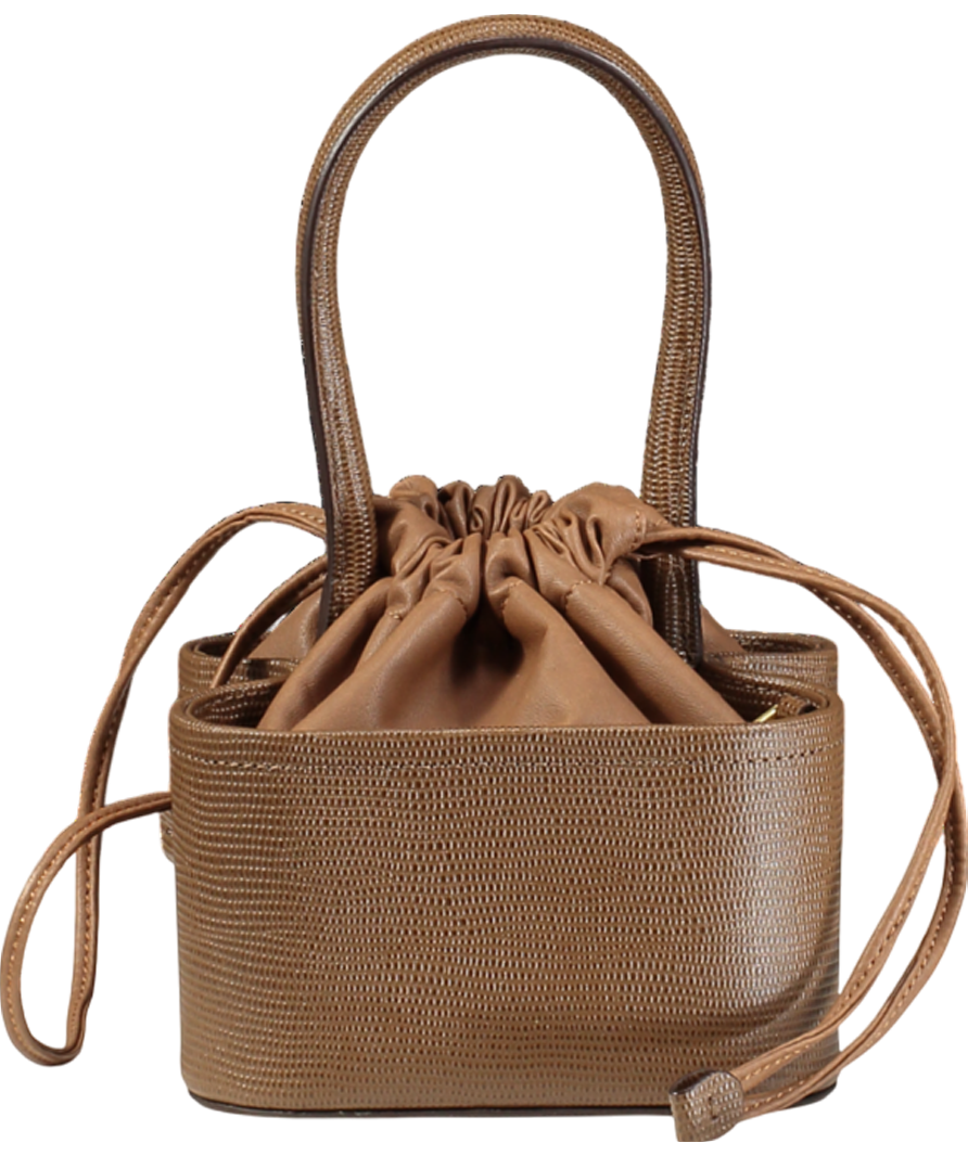 Song Ryoo Brown Curvy Top Handle Bucket Bag