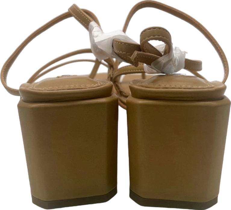 NA-KD NUDE Strappy block heel Sandals EU 40 UK 7