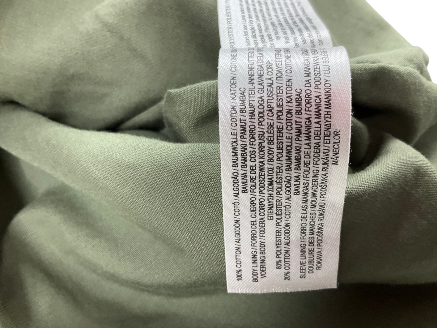 Primark Green Cotton Jacket UK XL