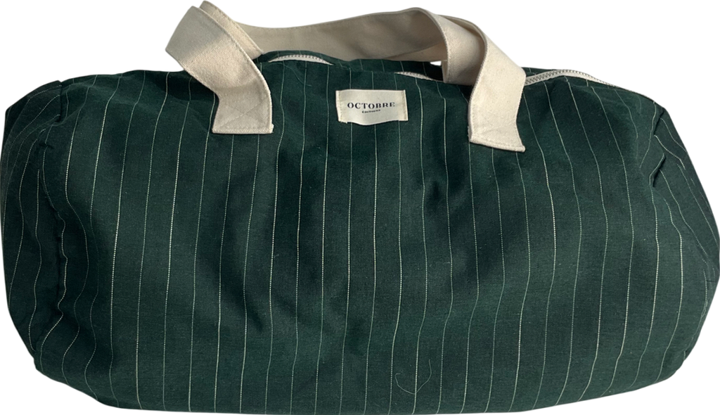 Sezane octobre Green Bowling Canvas Tote Bag