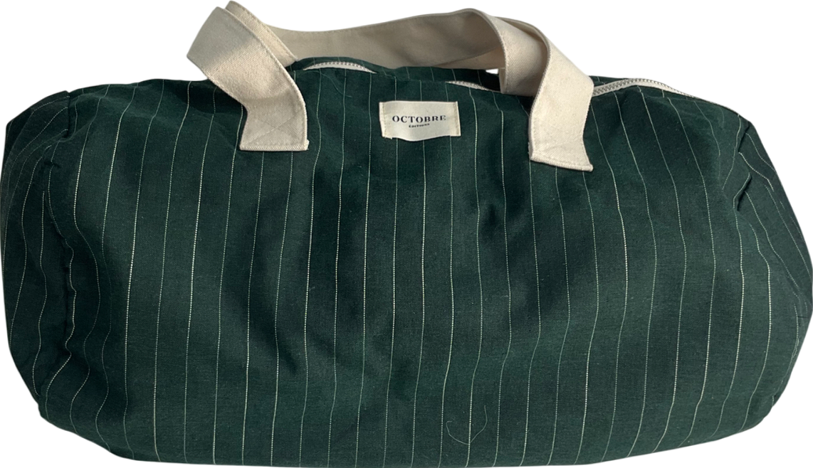 Sezane octobre Green Bowling Canvas Tote Bag