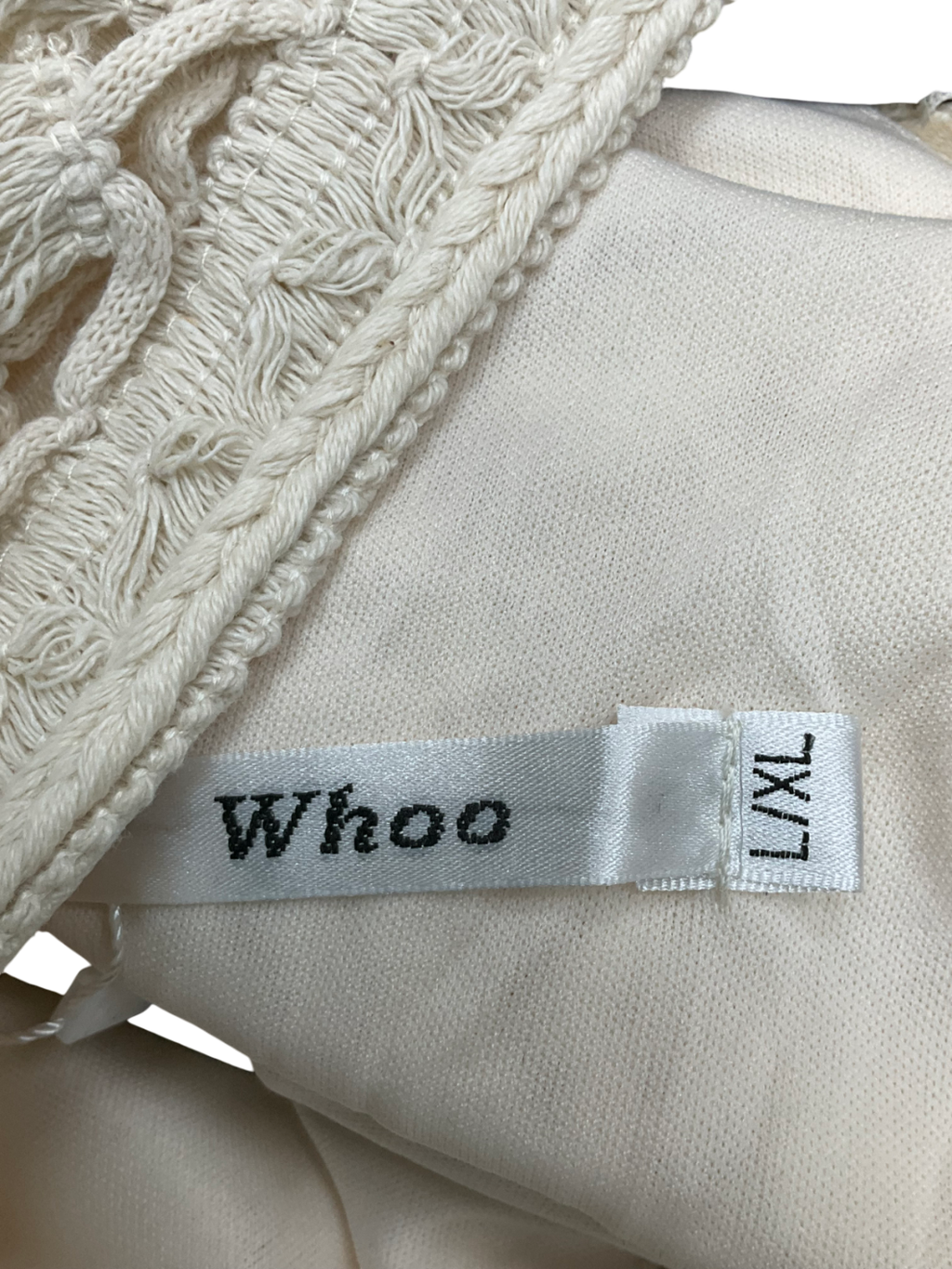 Whoo Cream Lace Tiered Dress UK L/XL