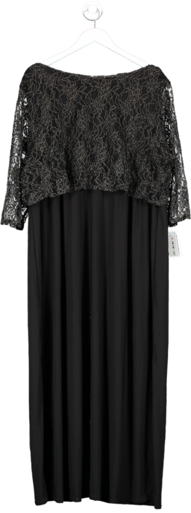 SimplyBe Black Lace Top Maxi Dress UK 26-28