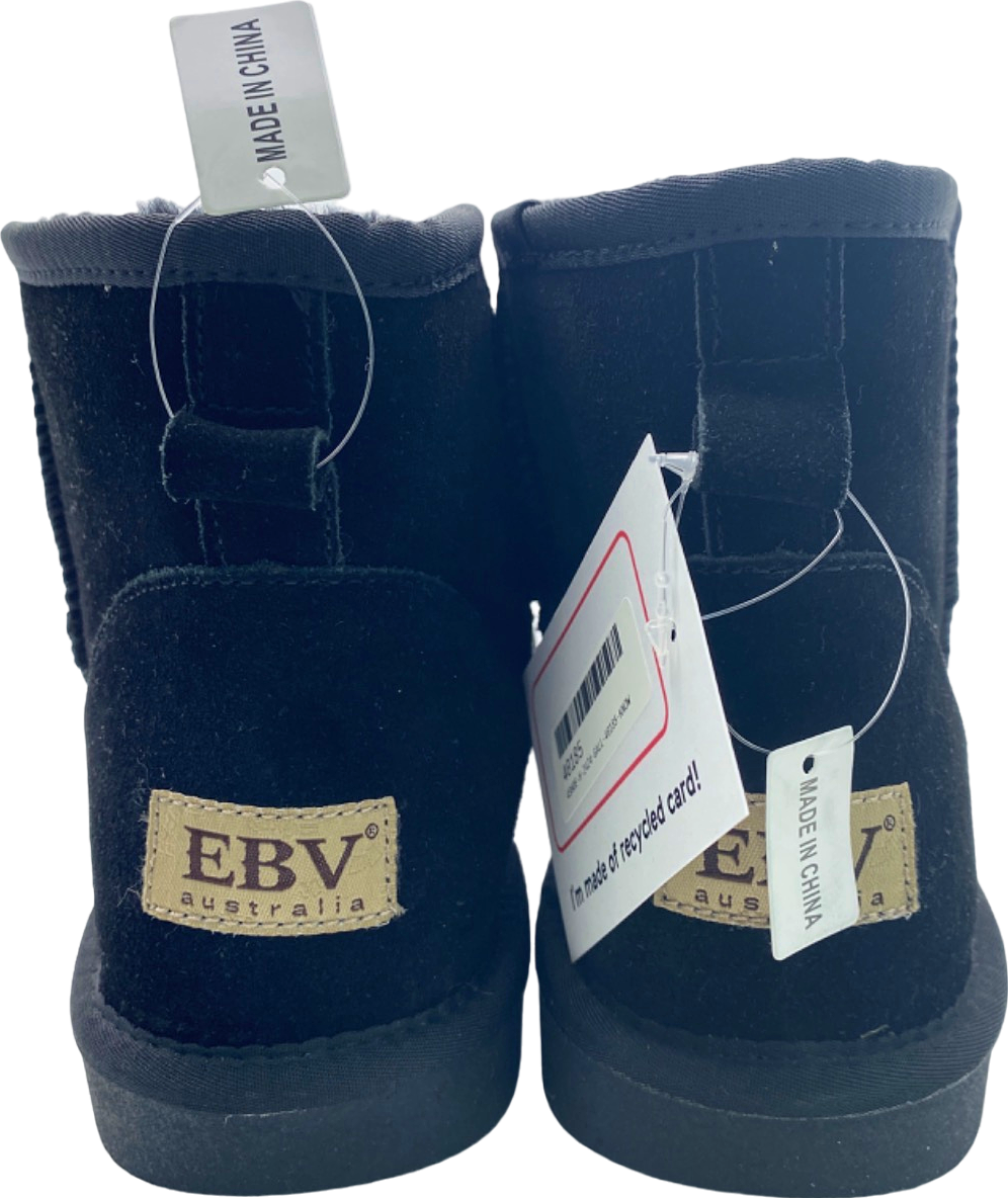 EBV Black Sheepskin Short Boots UK 10