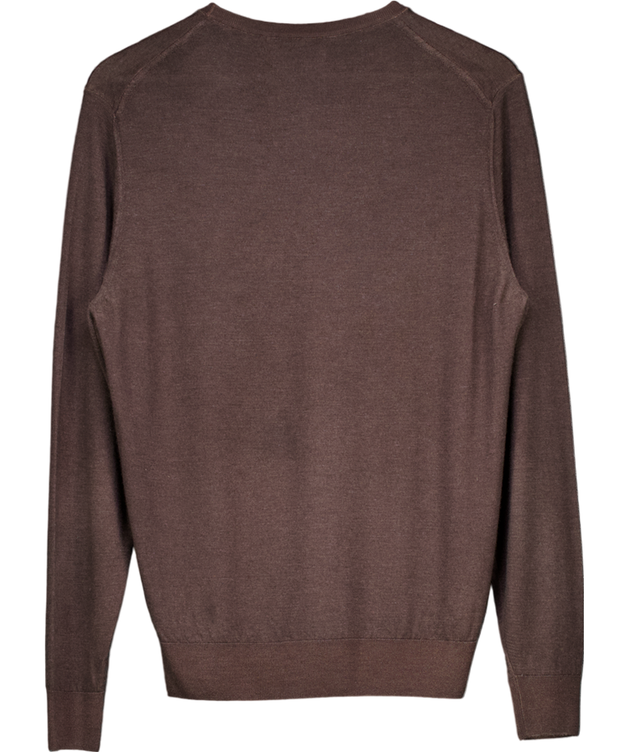 falconeri Chocolate Round-neck Ultrafine Cashmere Jumper UK M