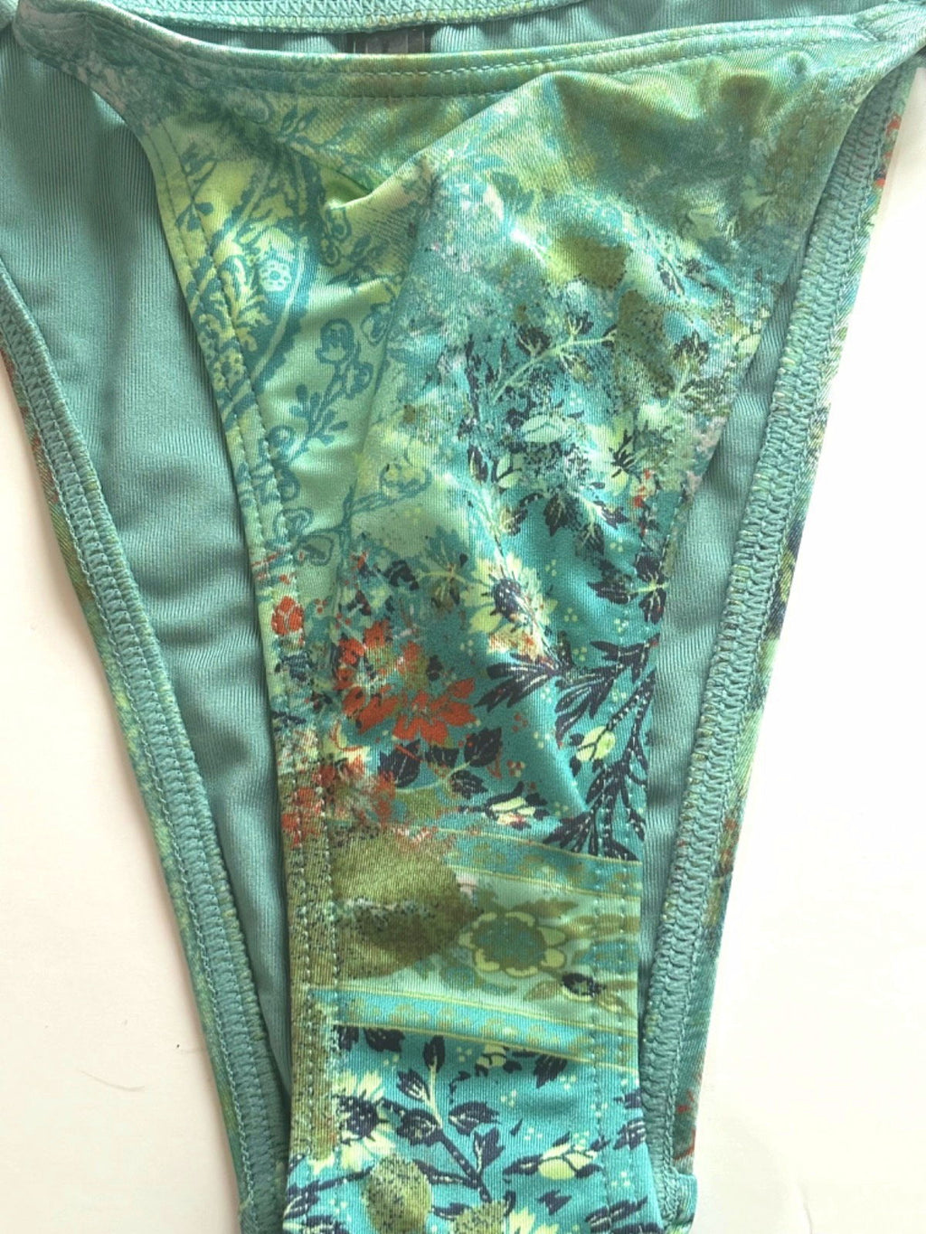 Out From Under Green Floral Bikini Bottom UK S