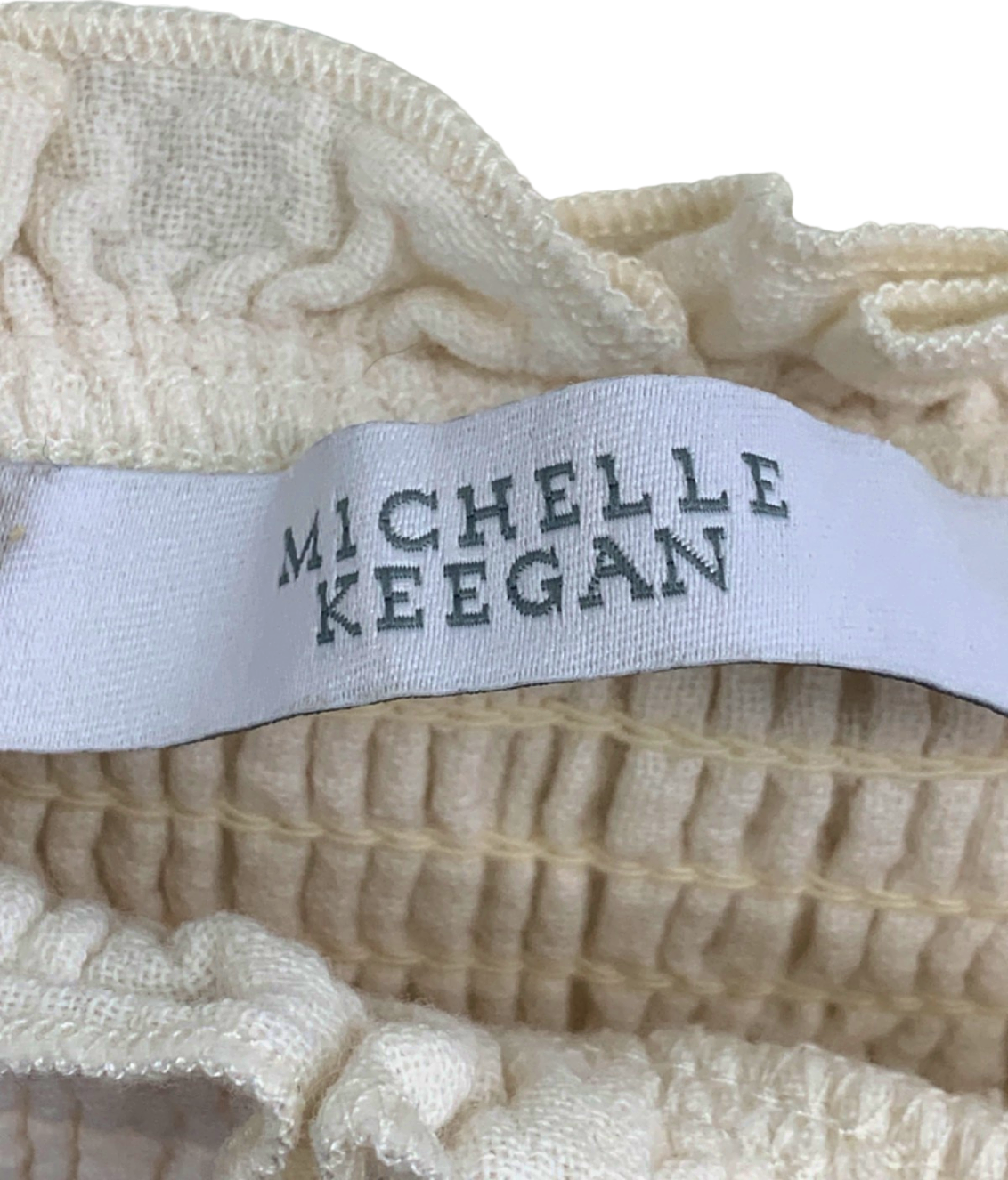 Michelle Keegan Cream Smocked Crop Top UK 10