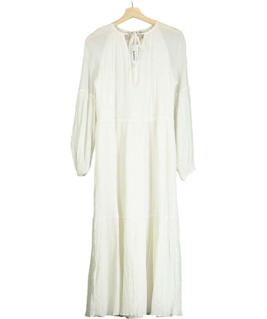 NA-KD White Structured Flowy Maxi Dress UK XXS