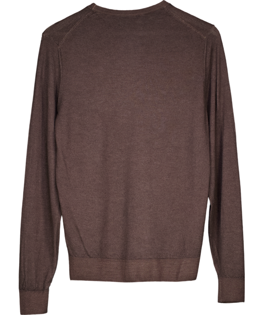 Falconeri Brown Round-neck Ultrafine Cashmere Jumper UK S