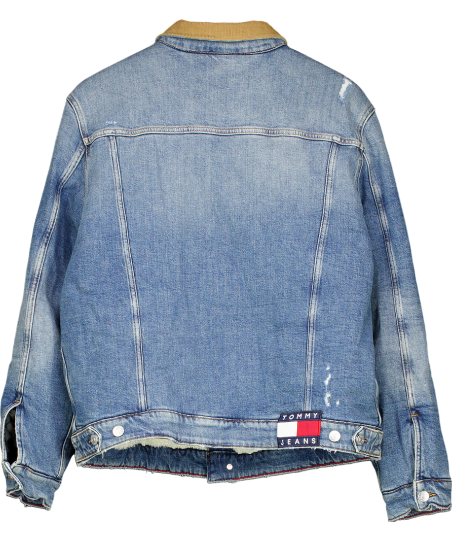 Tommy Jeans Blue Ryan Distressed Denim Trucker Jacket UK M