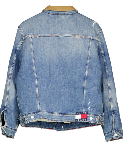 Tommy Jeans Blue Ryan Distressed Denim Trucker Jacket UK M