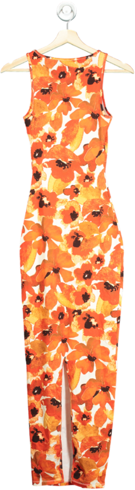 SLA The Label Orange Floral Maxi Dress UK XXS