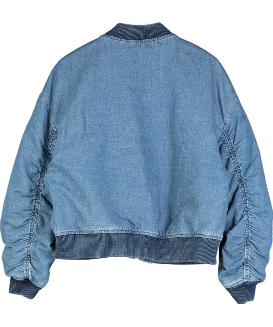 levis Blue Andy Tech Padded Regular-fit Denim Jacket UK L